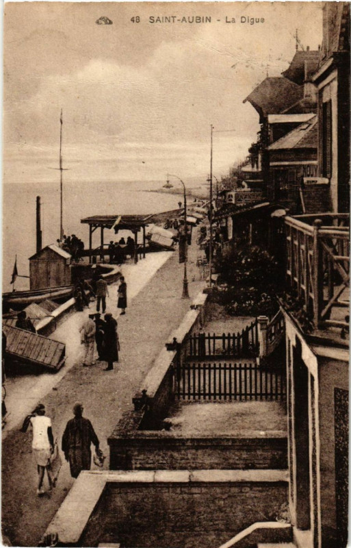 Carte postale ancienne Saint-Aubin - La Digue