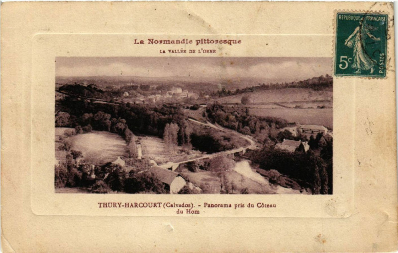 Carte postale ancienne Thury Harcourt - Panorama pris du Coteau