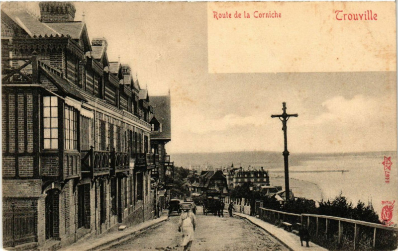 Carte postale ancienne Route de la Corniche - Trouville