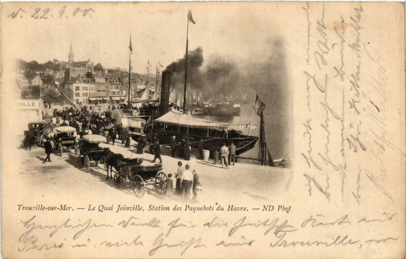 Carte postale ancienne Trouville-sur-Mer Le Quai Joinville-Station des Paquebots du Havre à Trouville-sur-Mer