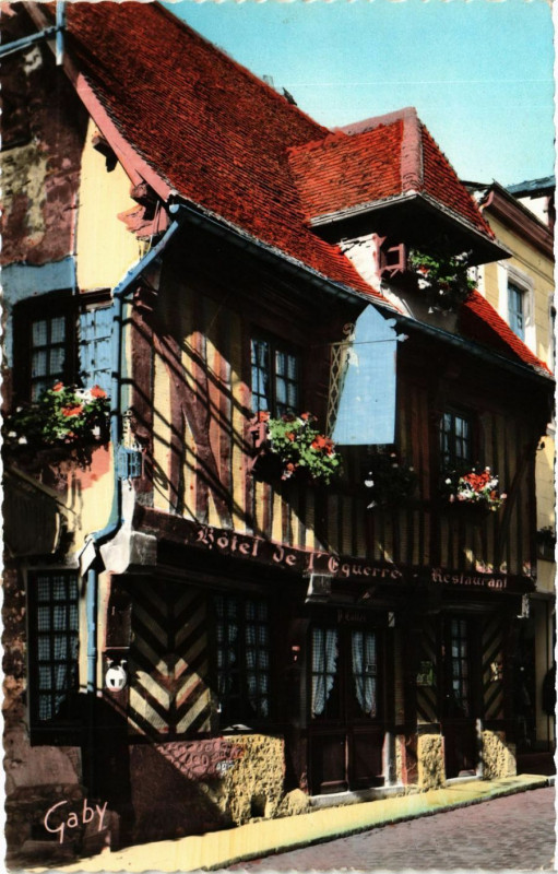 Carte postale ancienne Orbec Calvados-Hotel de l'Equerre à Orbec