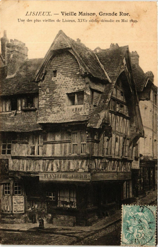 Carte postale ancienne Lisieux - Vieille Maison Grande Rue. Une des plus vieilles Lisieux à Lisieux