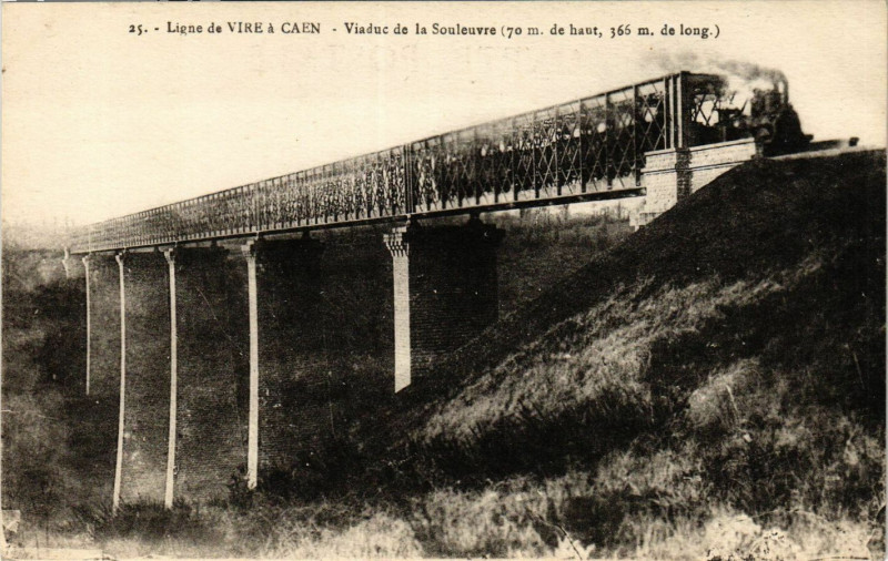 Carte postale ancienne Ligne de Vire a Caen - Le Viaduc de la Souleuvre à Caen