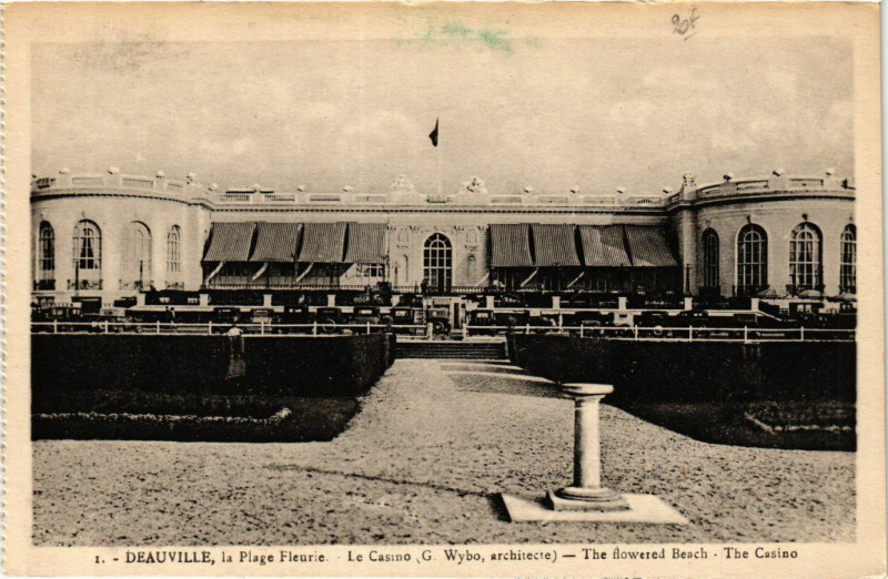 Carte postale ancienne Deauville - La Plage Fleurie Le Casino à Deauville