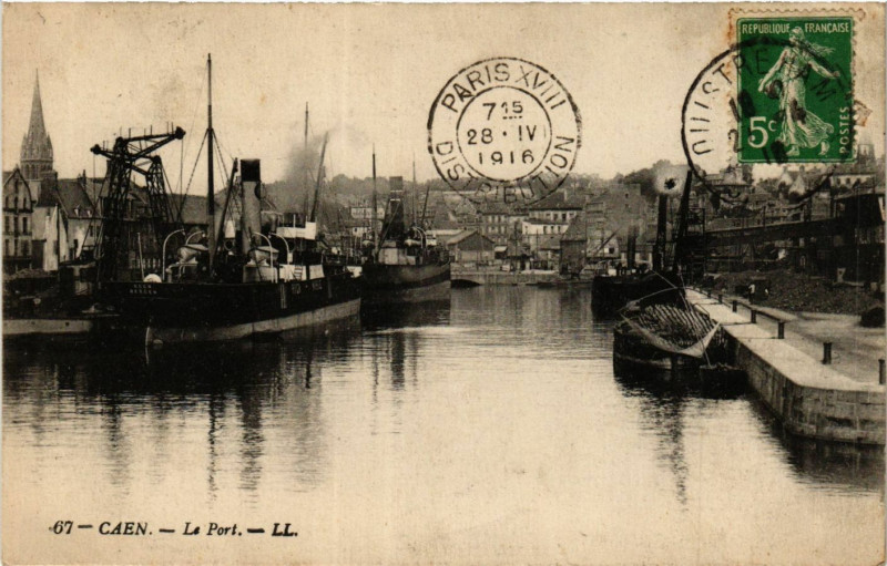Carte postale ancienne Caen - Le Port à Caen