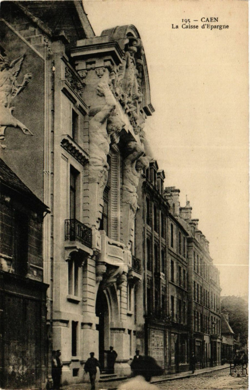 Carte postale ancienne Caen - La Caisse d'Epargne à Caen