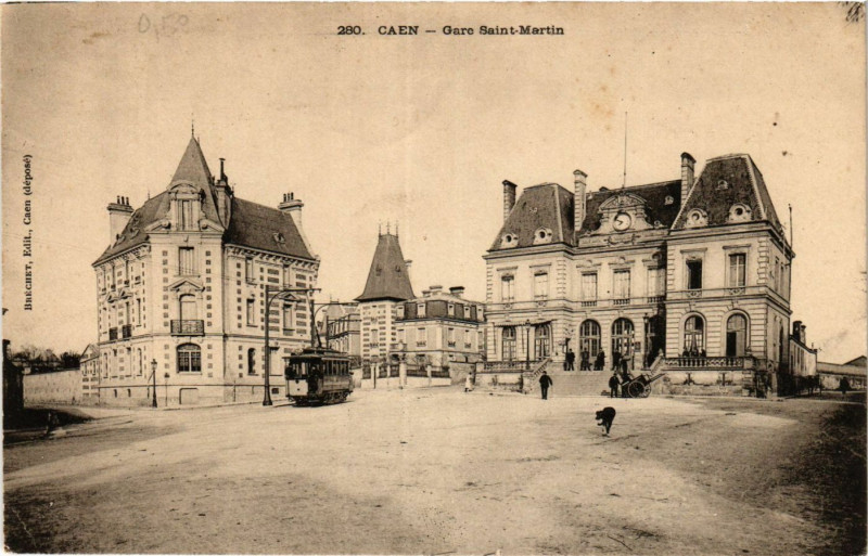 Carte postale ancienne Caen - Gare Saint-Martin à Caen