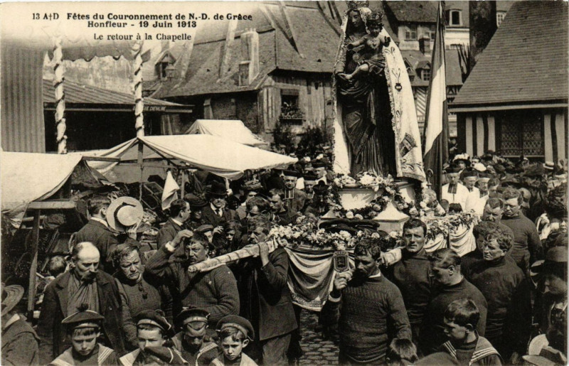 Carte postale ancienne Honfleur - Fetes du Couronnement de N.-D. de Grace à Honfleur