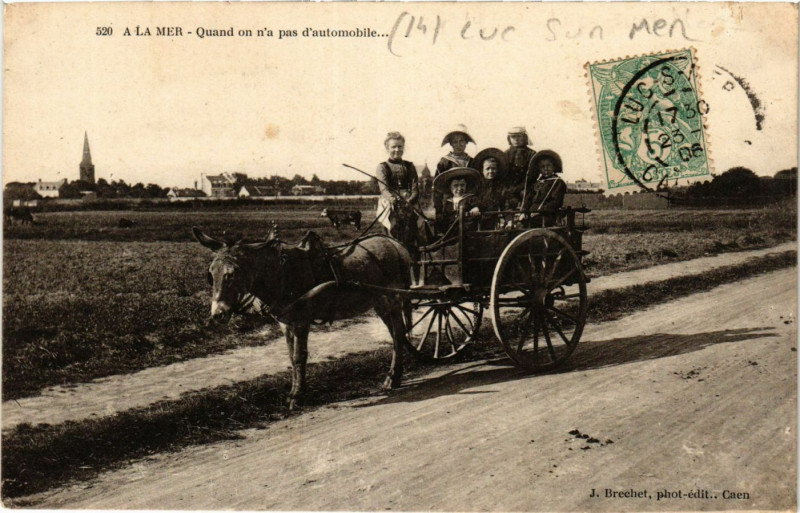 Carte postale ancienne A La Mer - Quand on n'a pas d'automobile
