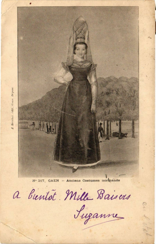 Carte postale ancienne Caen - Anciens Costumes Normands à Caen