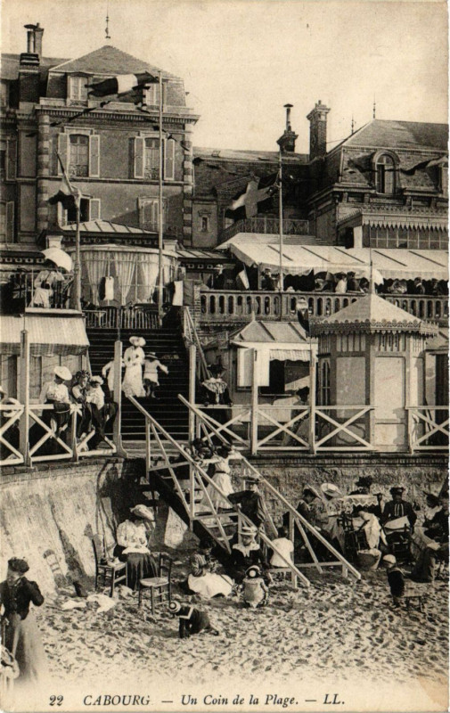 Carte postale ancienne Cabourg - Un Coin de la Plage à Cabourg
