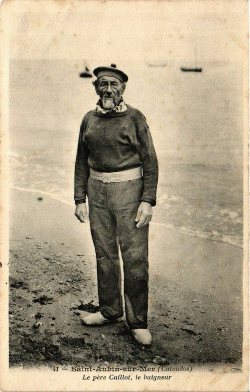 Carte postale ancienne Saint-Aubin-sur-Mer - Le pere Caillot - le baigneur à Saint-Aubin-sur-Mer