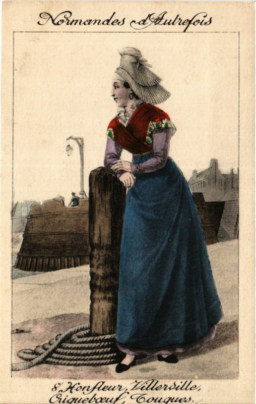 Carte postale ancienne Normandes d'Autrefois - Honfleur - Villesville - Touques à Honfleur