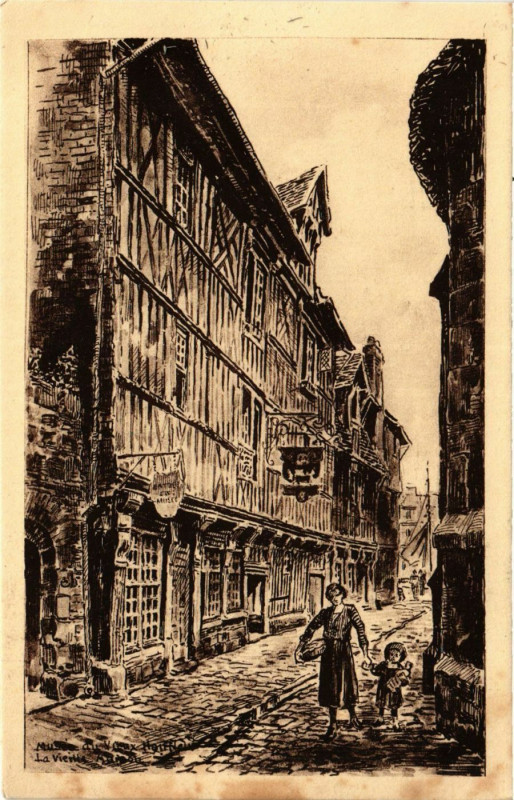 Carte postale ancienne Honfleur - Musée du Vieux Honfleur - La vieille maison à Honfleur