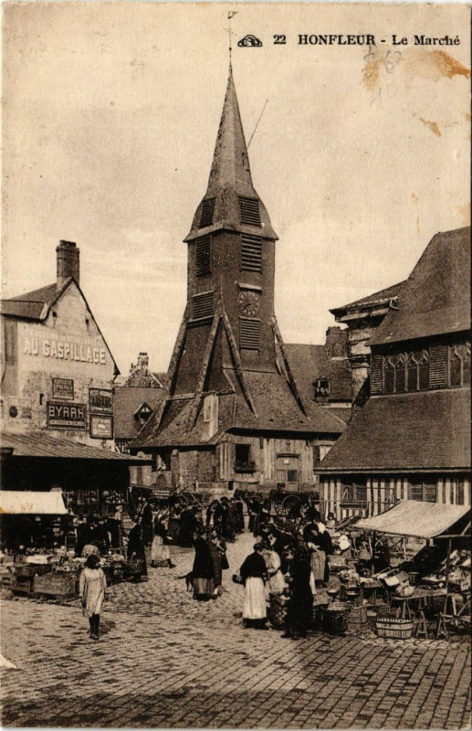 Carte postale ancienne Honfleur - Le Marché à Honfleur