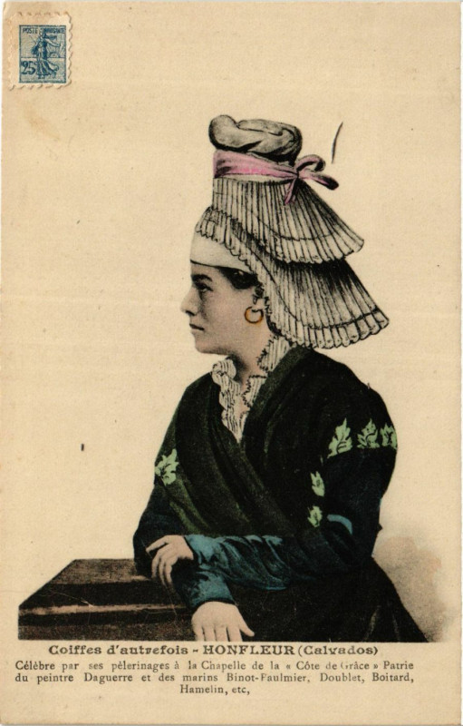 Carte postale ancienne Honfleur - Coiffes d'autrefois - Calvados à Honfleur