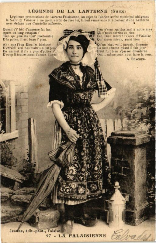 Carte postale ancienne Falaise - La Falaisienne - Legende de la Lanterne à Falaise
