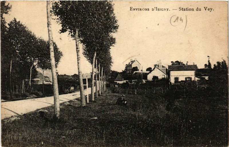 Carte postale ancienne Isigny - Environs - Station du Vey