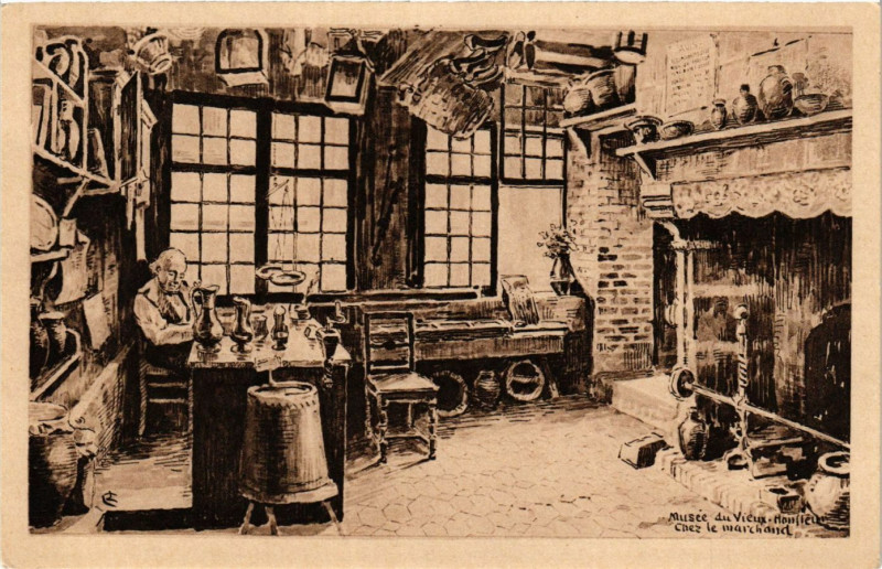 Carte postale ancienne Honfleur - Musée du Vieux-Honfleur - Chez le Marchand à Honfleur
