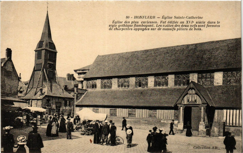 Carte postale ancienne Honfleur - Eglise Sainte-Catherine à Honfleur