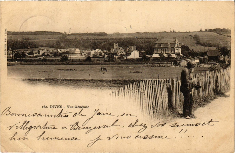 Carte postale ancienne Dives - Vue générale