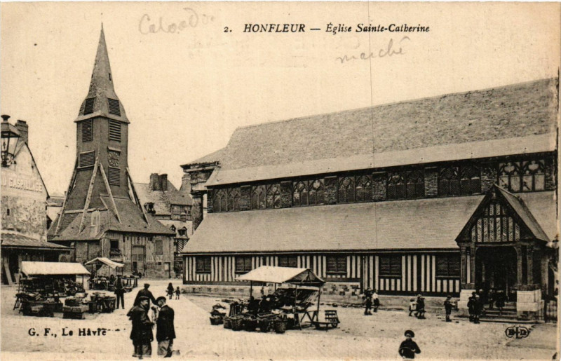 Carte postale ancienne Honfleur - Eglise Sainte-Catherine à Honfleur