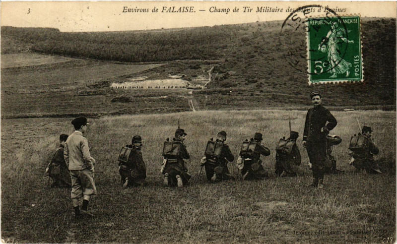 Carte postale ancienne Falaise - Environs - Champ de Tir Militaire des Monts d'Eraines à Falaise