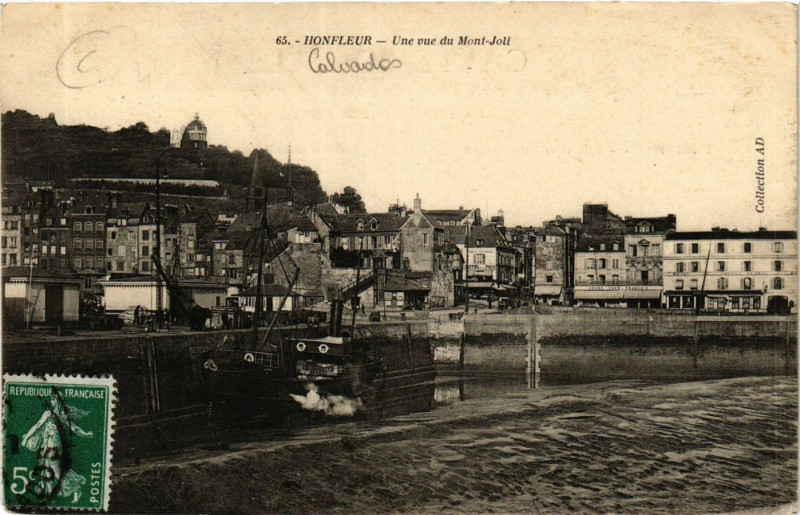 Carte postale ancienne Honfleur - Une vue du Mont-Joli à Honfleur