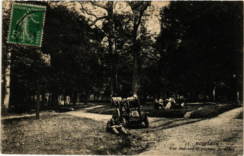 Carte postale ancienne Honfleur - Une rue sur le plateau de Grace à Honfleur