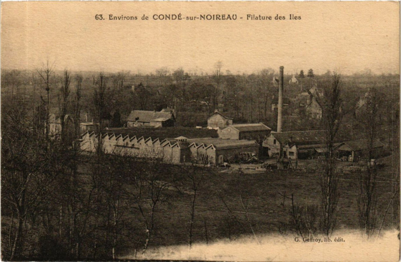 Carte postale ancienne Conde-sur-Noireau - Environs - Filatures des Iles