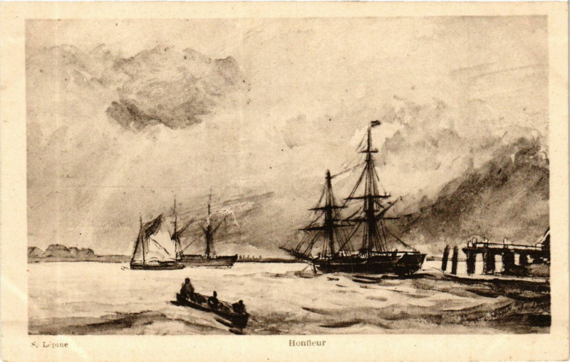 Carte postale ancienne Honfleur - Scene à Honfleur