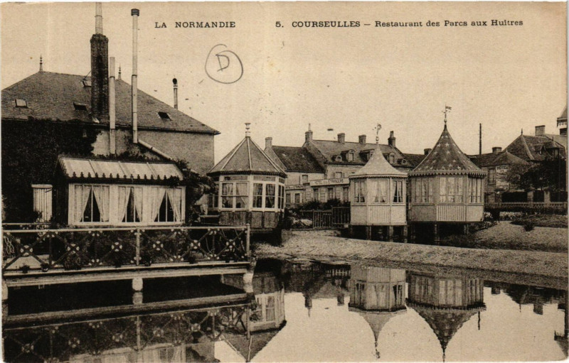 Carte postale ancienne Courseulles - Restaurant des Parcs aux Huitres