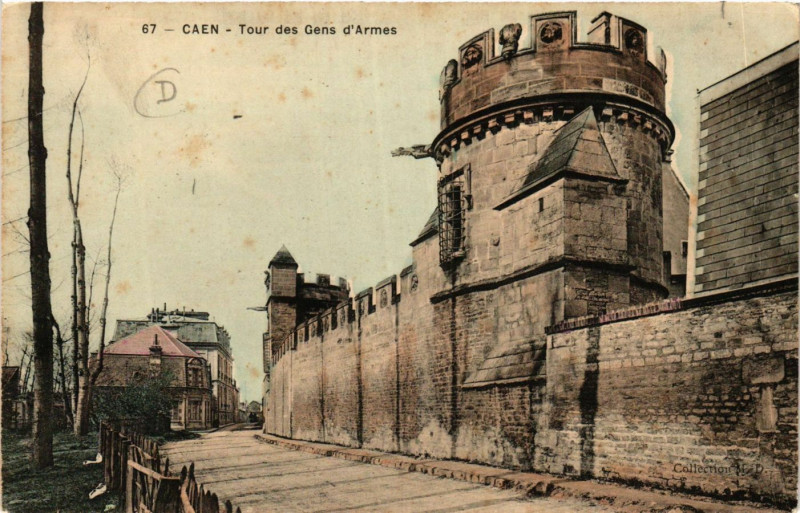 Carte postale ancienne Caen - Tour des Gens d'Armes à Caen