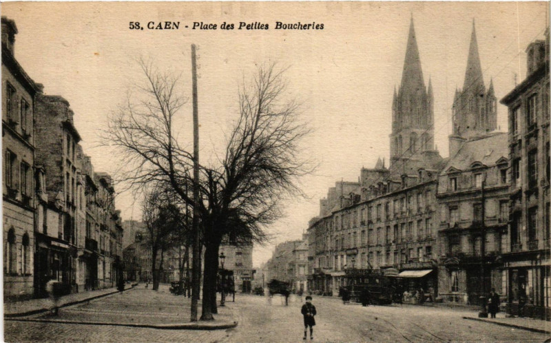 Carte postale ancienne Caen - Place des Petites Boucheries à Caen