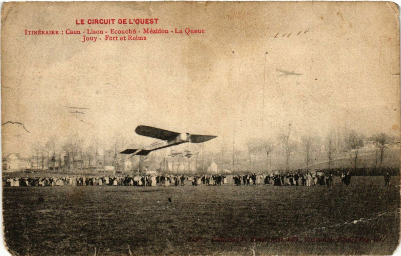 Carte postale ancienne Caen - Le Circuit de L'OueSaint-- Aviation à Caen