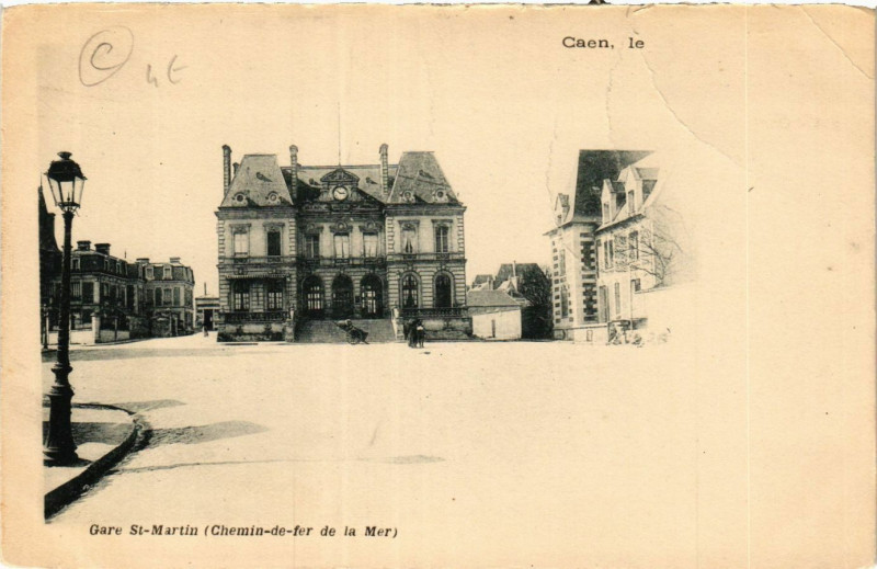 Carte postale ancienne Caen - Gare Saint-Martin à Caen