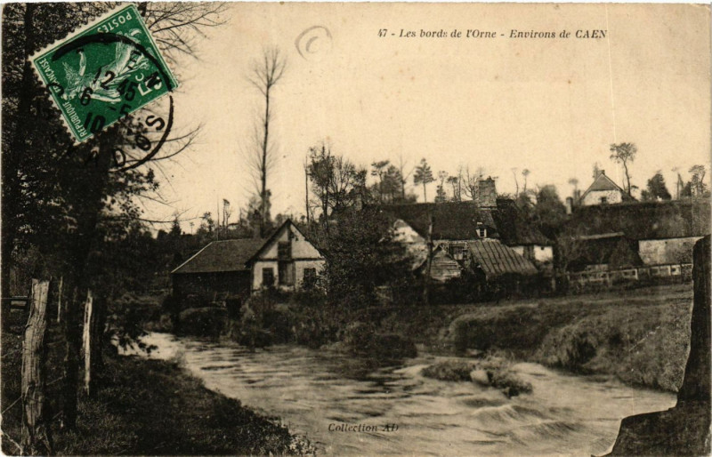 Carte postale ancienne Caen - Environs - Les Bords de L'Orne à Caen