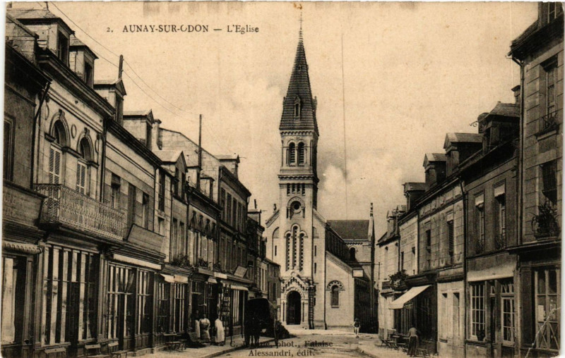 Carte postale ancienne Aunay-sur-Odon - L'Eglise