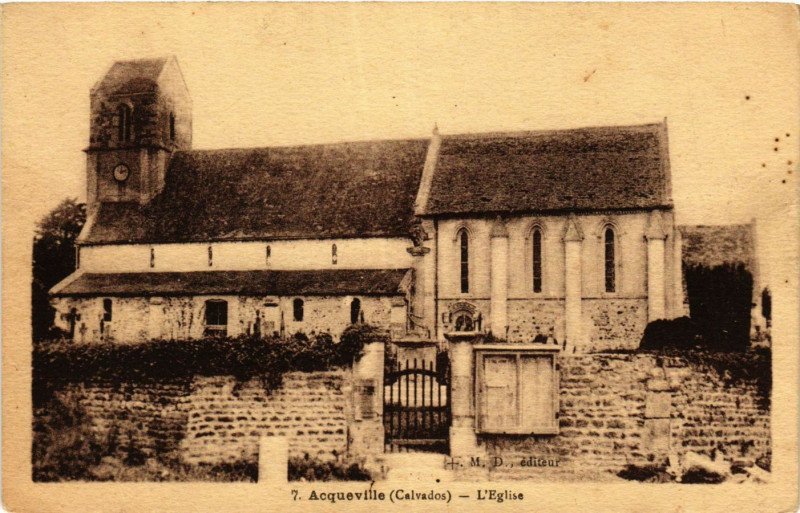 Carte postale ancienne Acqueville - L'Eglise
