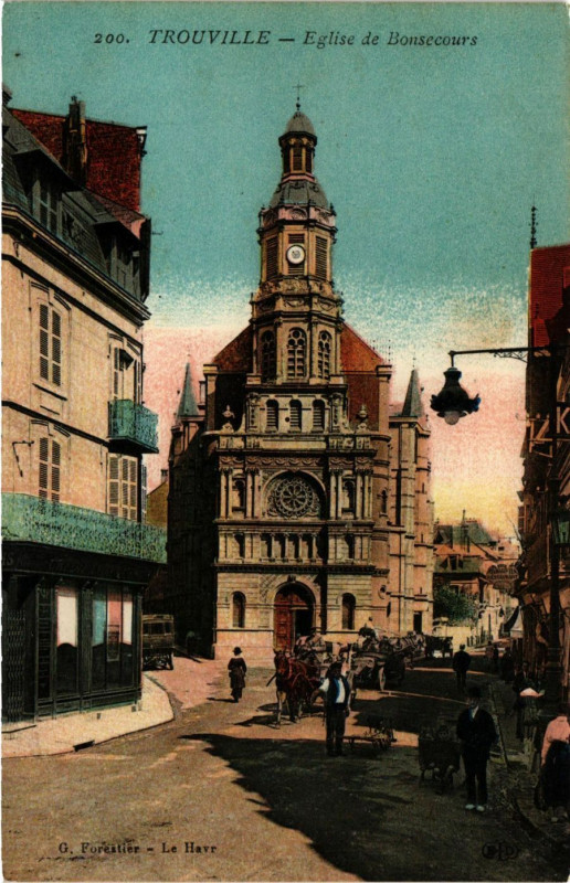 Carte postale ancienne Trouville - Eglise de Bonsecours
