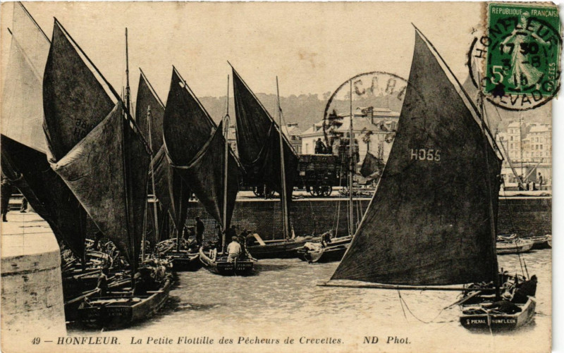 Carte postale ancienne Honfleur - La Petite Flottille à Honfleur
