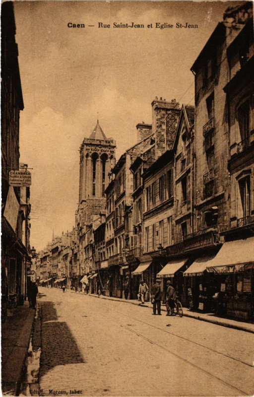 Carte postale ancienne Caen - Rue Saint-Jean à Caen