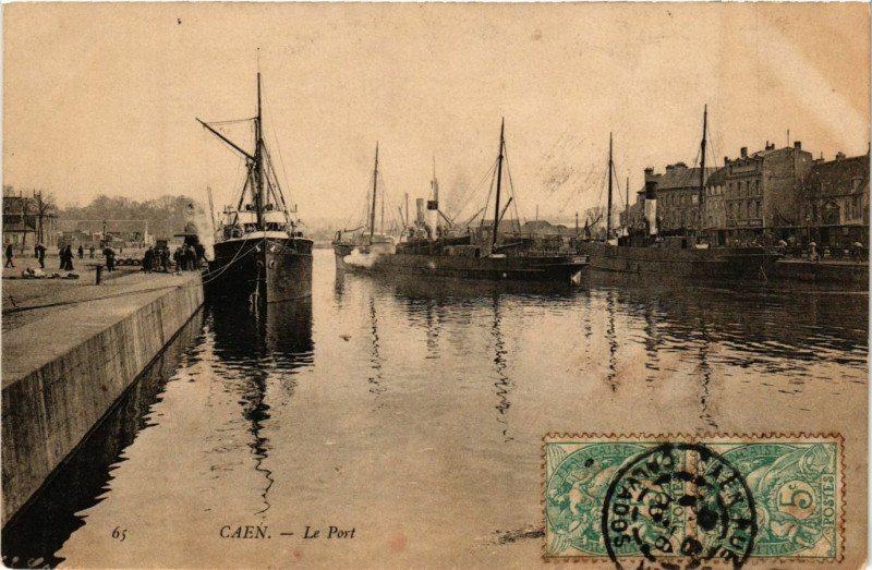 Carte postale ancienne Caen - Le Port à Caen