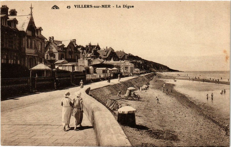 Carte postale ancienne Villers-sur-Mer - La Digue à Villers-sur-Mer