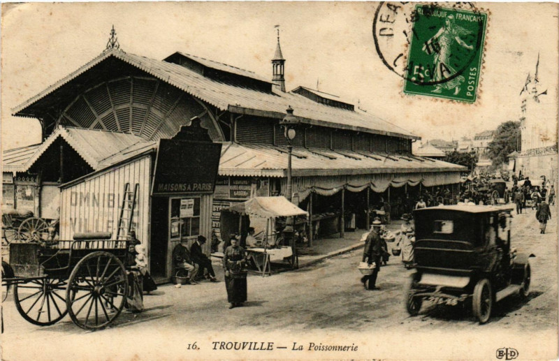 Carte postale ancienne Trouville - La Poissonnerie