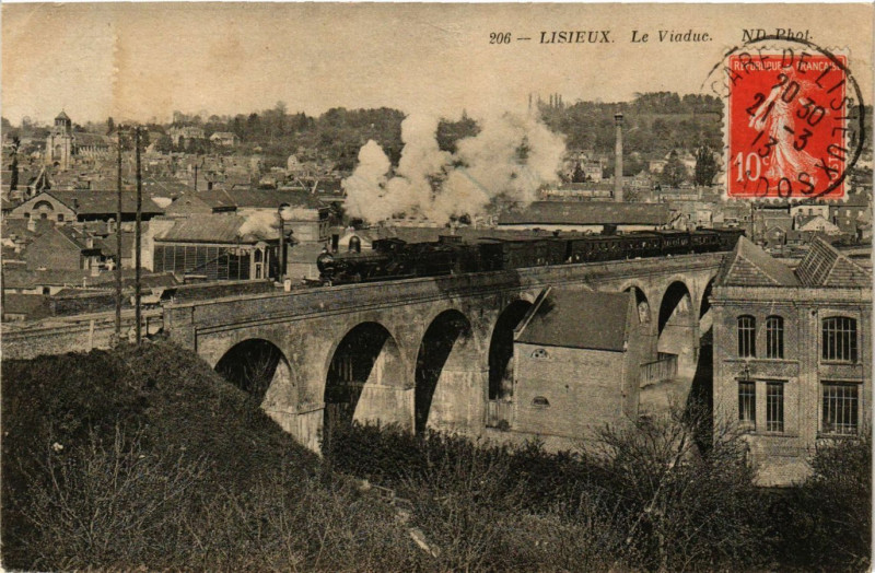 Carte postale ancienne Lisieux - Le Viaduc à Lisieux