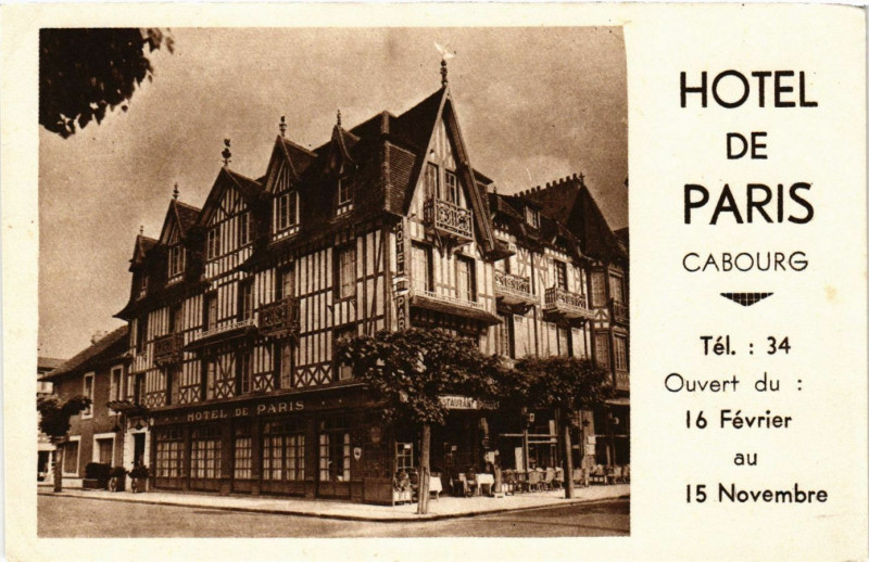 Carte postale ancienne Hotel de Paris - Cabourg à Cabourg