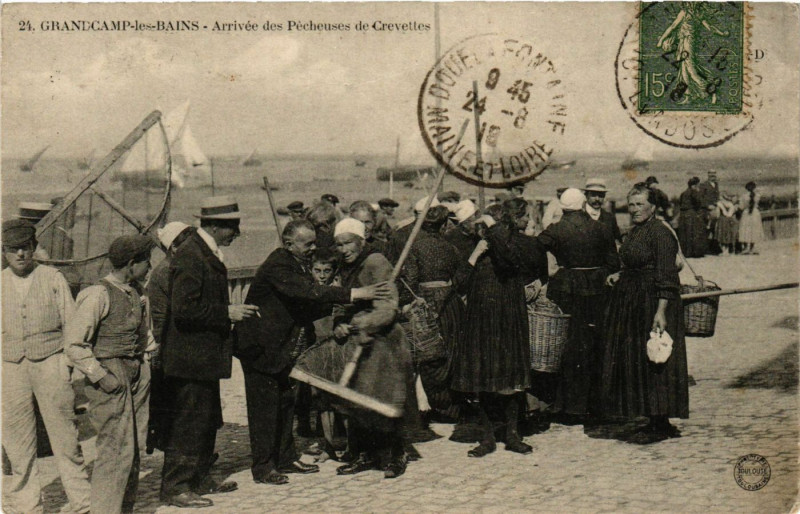 Carte postale ancienne Grandcamp-les-Bains - Arrivee des Pecheurs