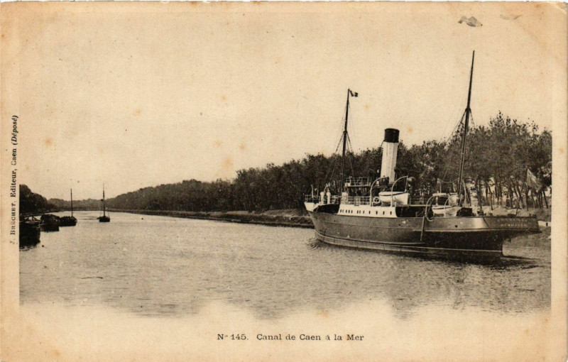 Carte postale ancienne Canal de Caen a la Mer à Caen