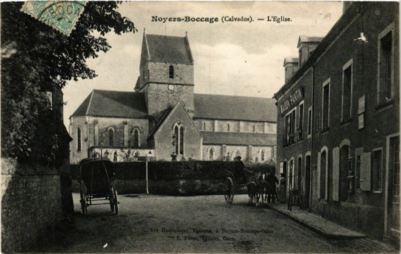 Carte postale ancienne Noyers Boccage - L'Eglise